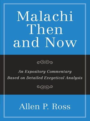 cover image of Malachi Then and Now